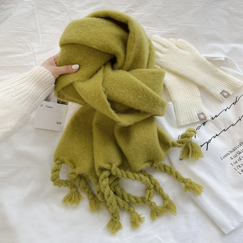 Wholesale Price Luxury Cashmere Blended Bright Colorful Women Blanket Scarf Winter