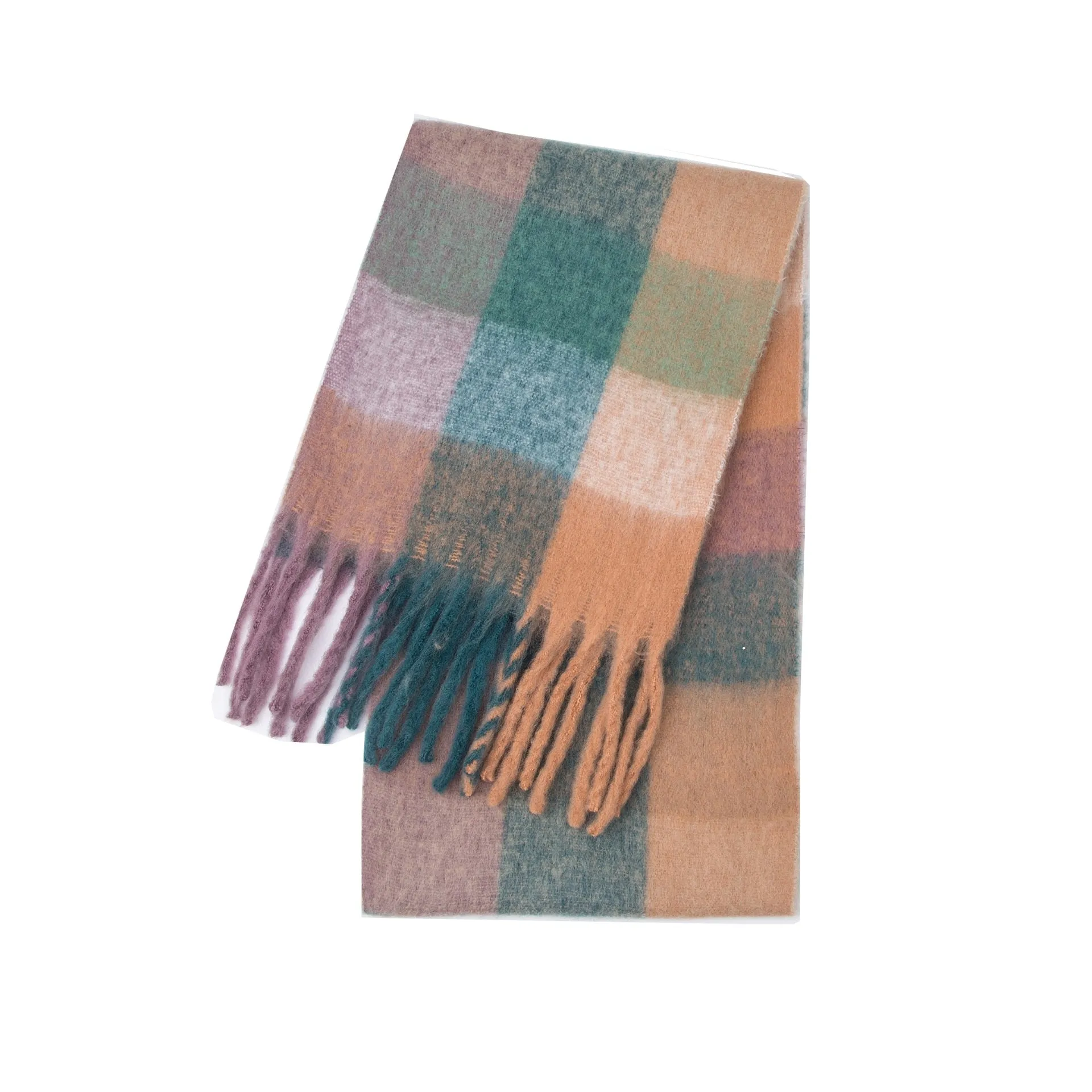 Wholesale Price Luxury Cashmere Blended Bright Colorful Women Blanket Scarf Winter