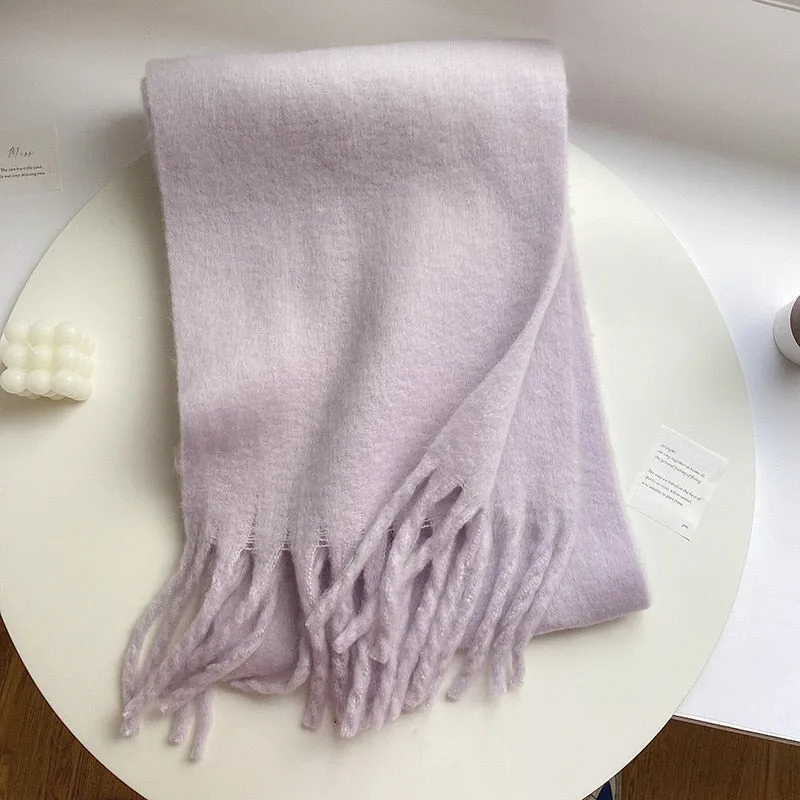 Wholesale Price Luxury Cashmere Blended Bright Colorful Women Blanket Scarf Winter