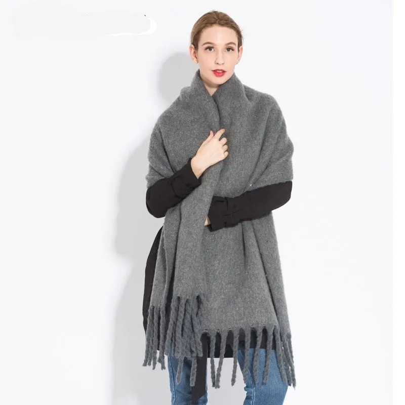 Wholesale Price Luxury Cashmere Blended Bright Colorful Women Blanket Scarf Winter