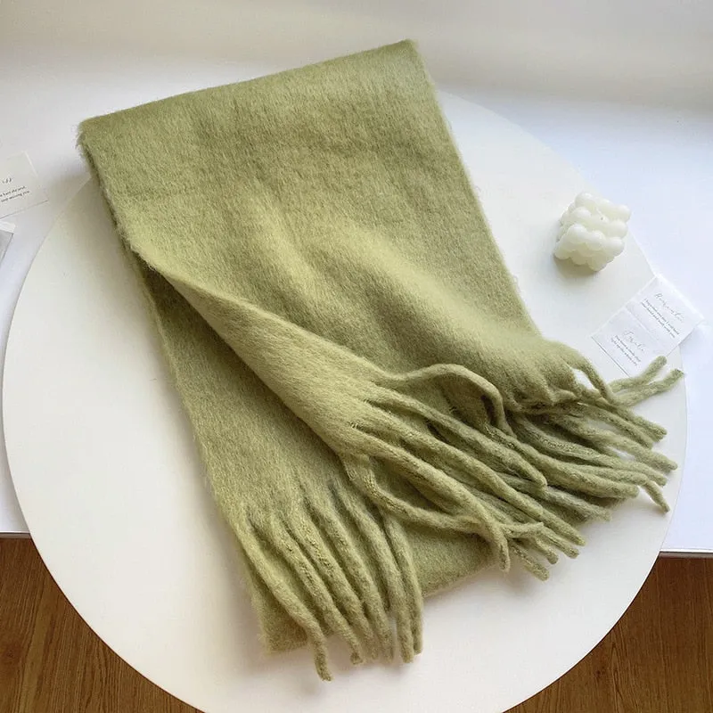 Wholesale Price Luxury Cashmere Blended Bright Colorful Women Blanket Scarf Winter