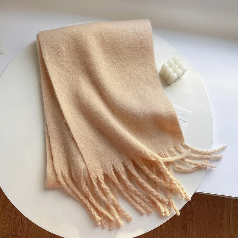 Wholesale Price Luxury Cashmere Blended Bright Colorful Women Blanket Scarf Winter
