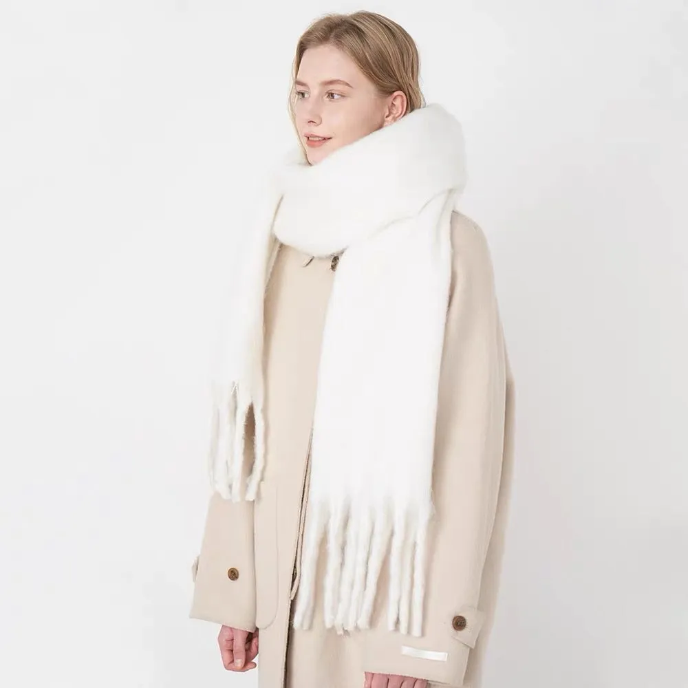 Wholesale Price Luxury Cashmere Blended Bright Colorful Women Blanket Scarf Winter