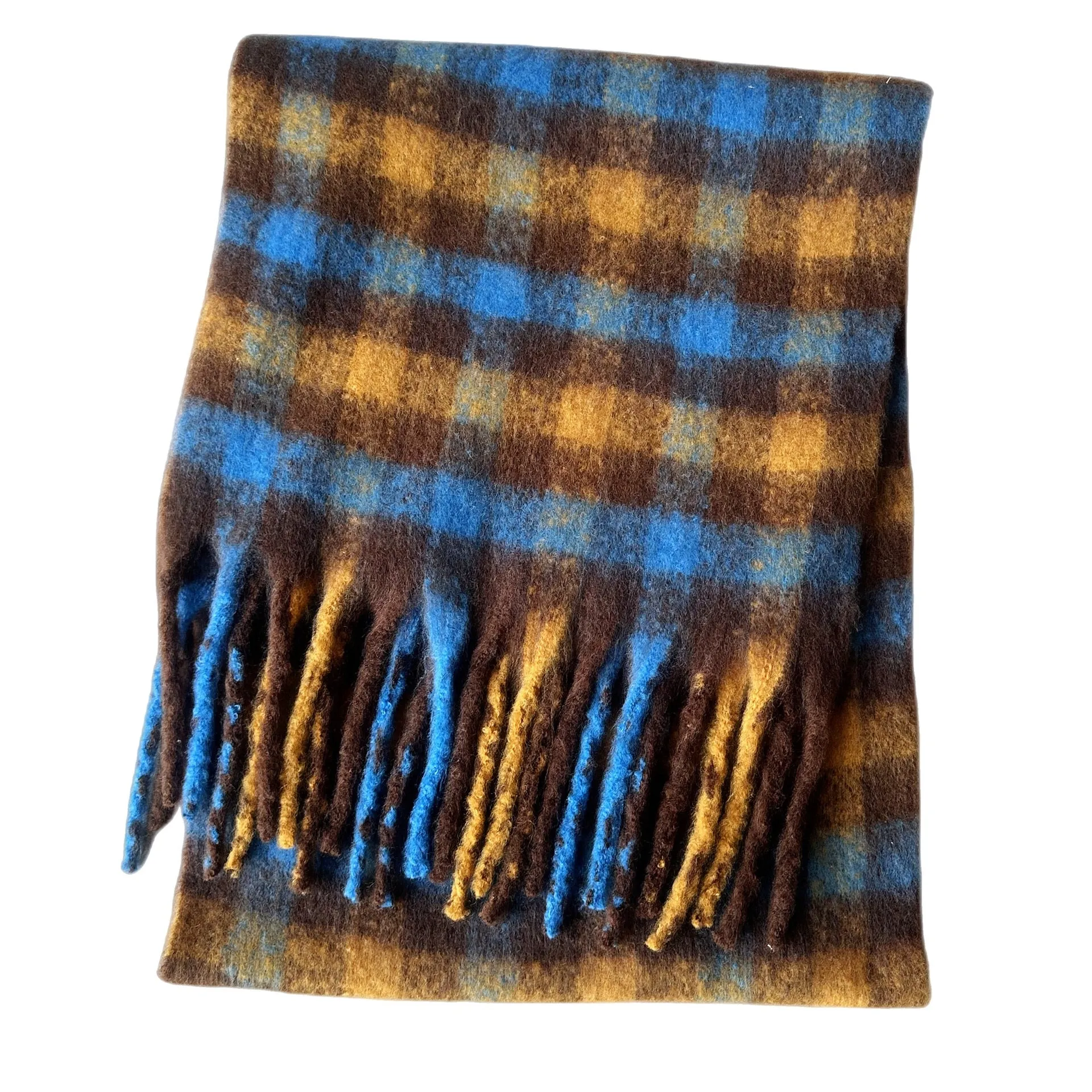 Wholesale Price Luxury Cashmere Blended Bright Colorful Women Blanket Scarf Winter