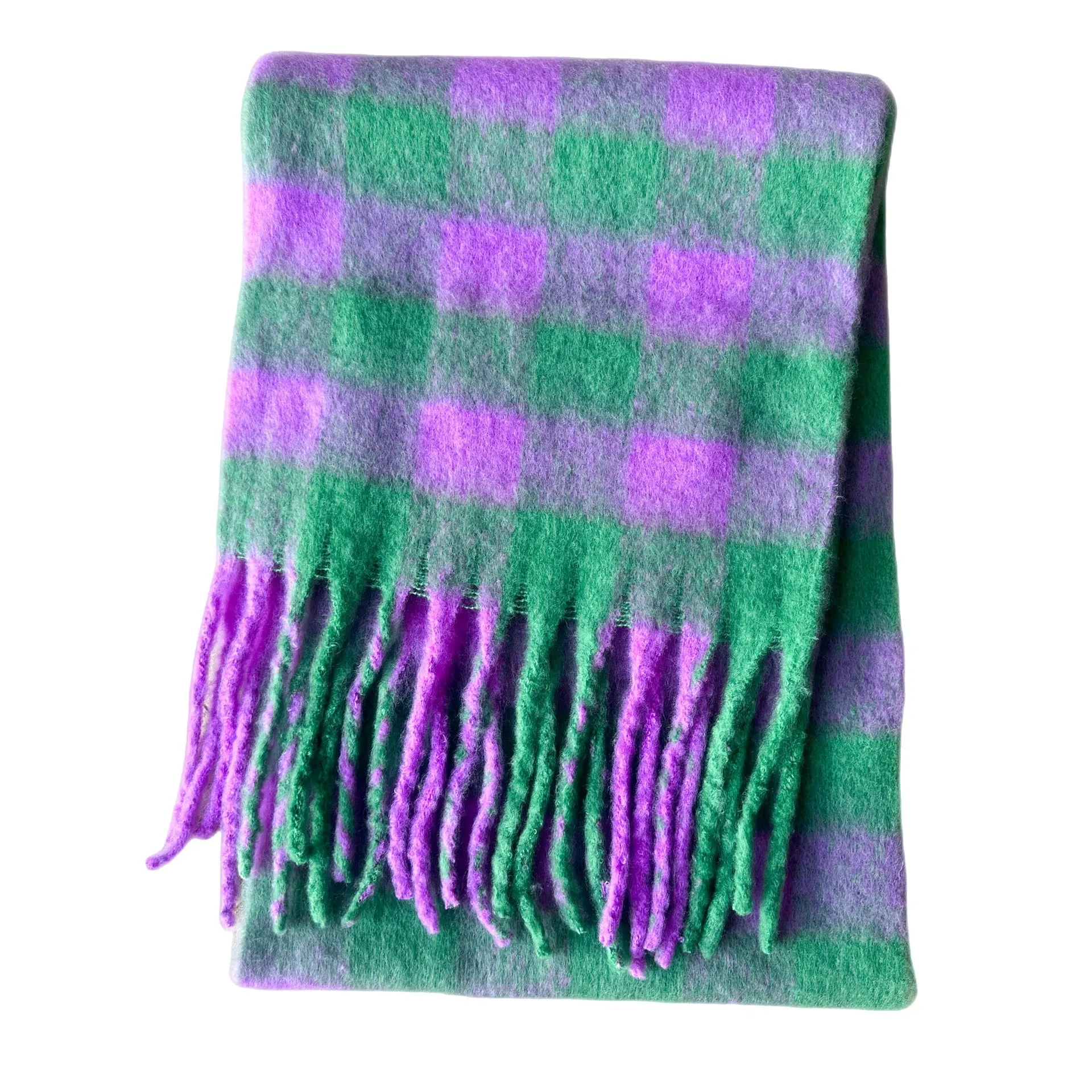 Wholesale Price Luxury Cashmere Blended Bright Colorful Women Blanket Scarf Winter