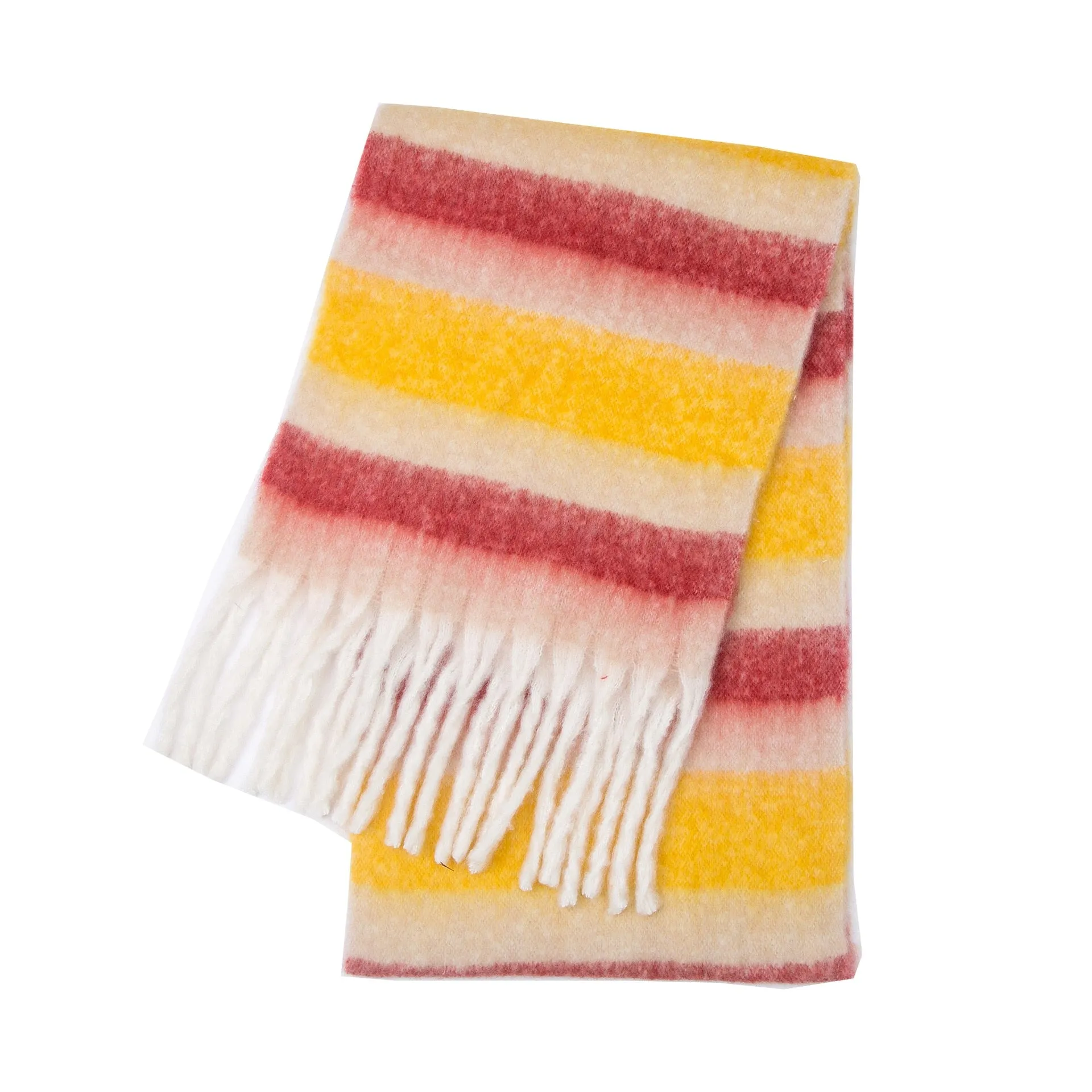 Wholesale Price Luxury Cashmere Blended Bright Colorful Women Blanket Scarf Winter