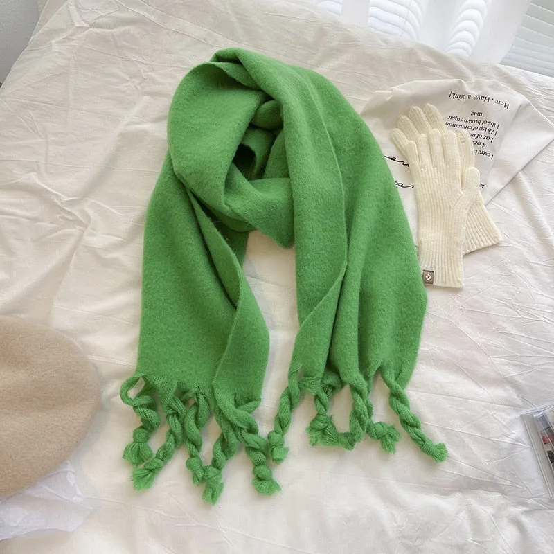 Wholesale Price Luxury Cashmere Blended Bright Colorful Women Blanket Scarf Winter