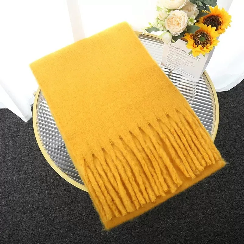 Wholesale Price Luxury Cashmere Blended Bright Colorful Women Blanket Scarf Winter