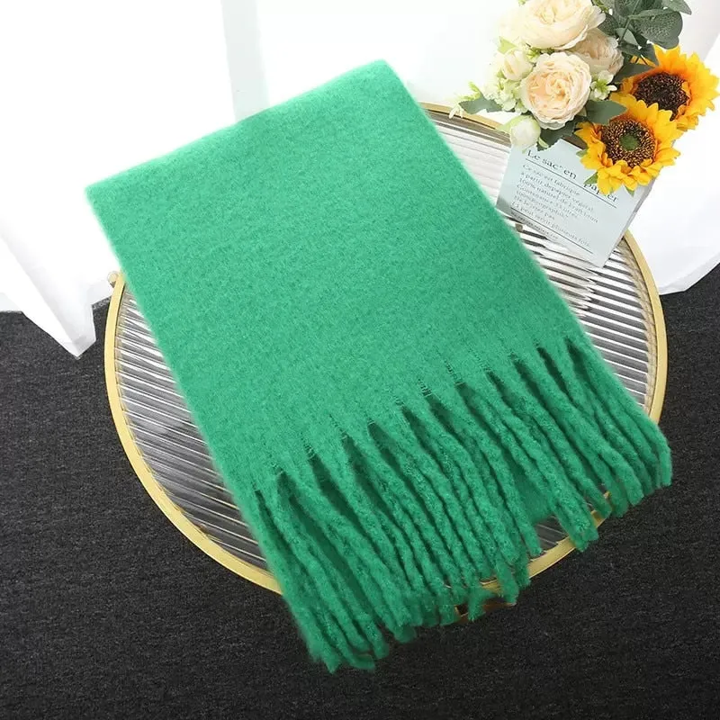 Wholesale Price Luxury Cashmere Blended Bright Colorful Women Blanket Scarf Winter