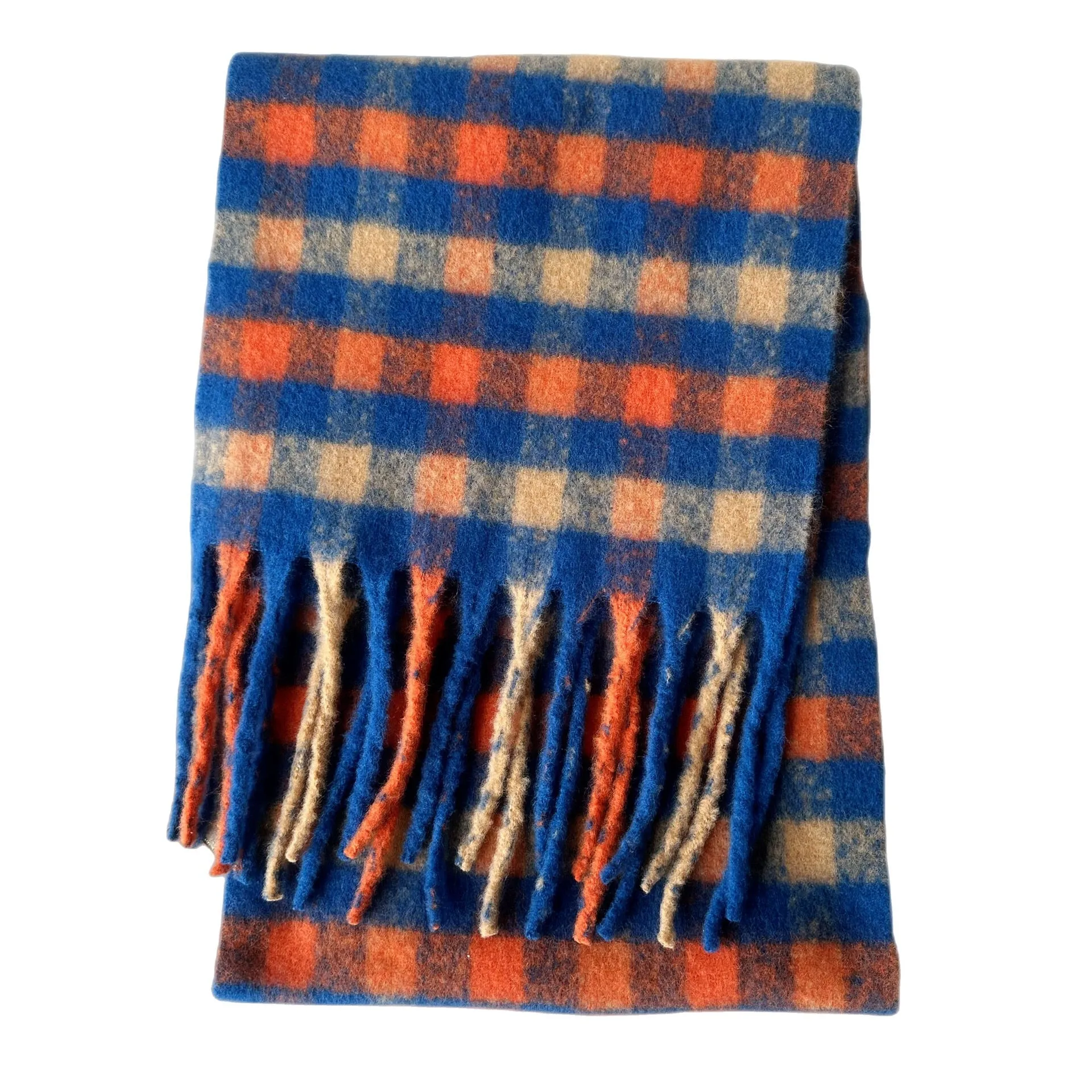 Wholesale Price Luxury Cashmere Blended Bright Colorful Women Blanket Scarf Winter