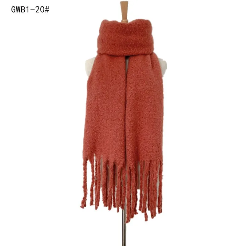 Wholesale Price Luxury Cashmere Blended Bright Colorful Women Blanket Scarf Winter