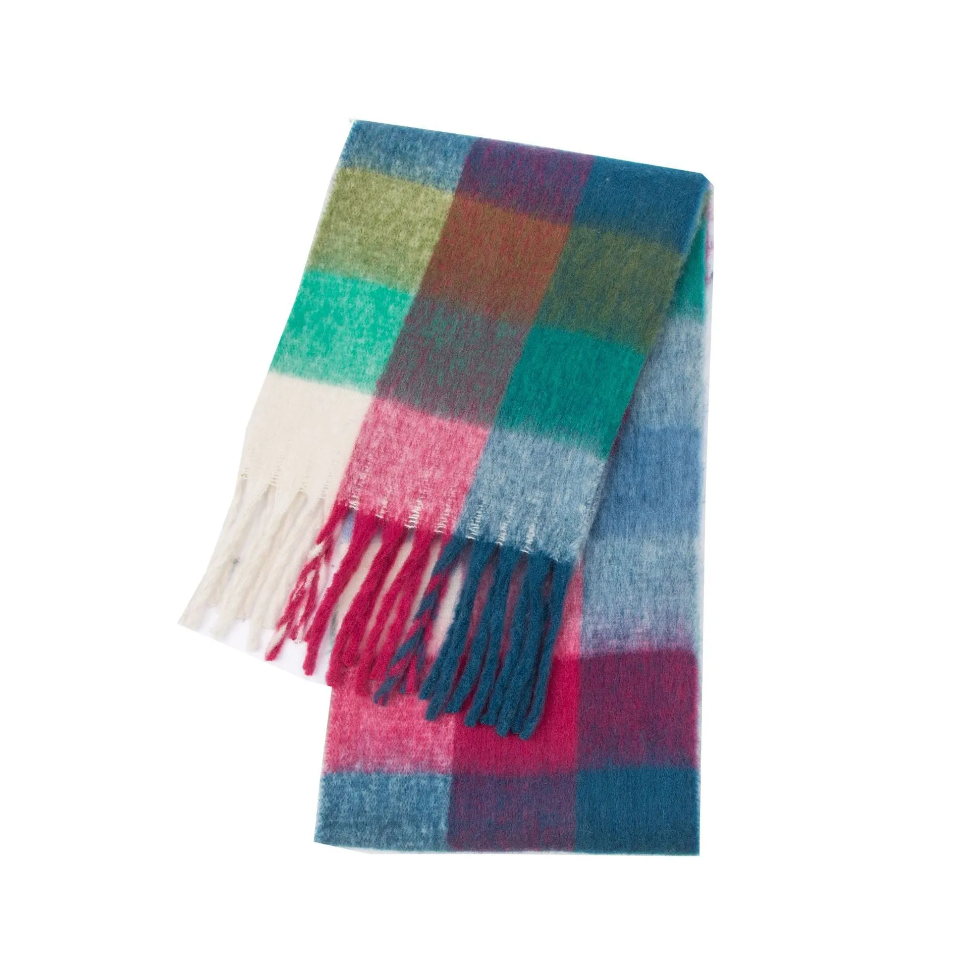 Wholesale Price Luxury Cashmere Blended Bright Colorful Women Blanket Scarf Winter