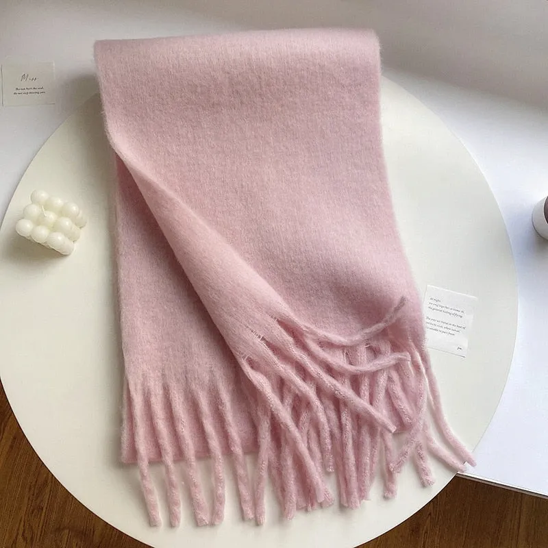 Wholesale Price Luxury Cashmere Blended Bright Colorful Women Blanket Scarf Winter