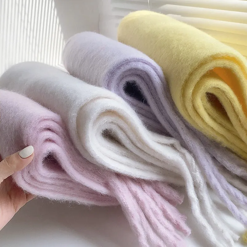 Wholesale Price Luxury Cashmere Blended Bright Colorful Women Blanket Scarf Winter