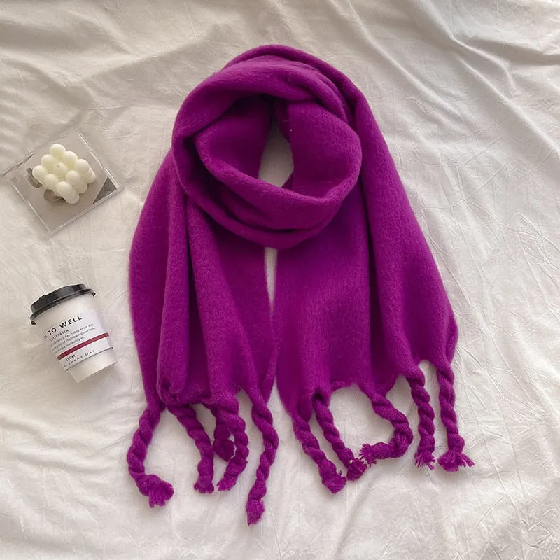 Wholesale Price Luxury Cashmere Blended Bright Colorful Women Blanket Scarf Winter
