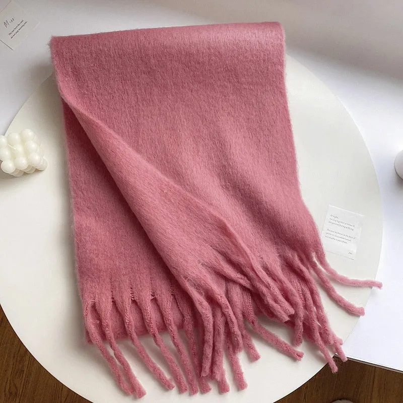 Wholesale Price Luxury Cashmere Blended Bright Colorful Women Blanket Scarf Winter
