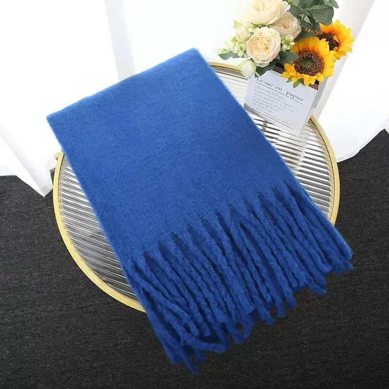 Wholesale Price Luxury Cashmere Blended Bright Colorful Women Blanket Scarf Winter