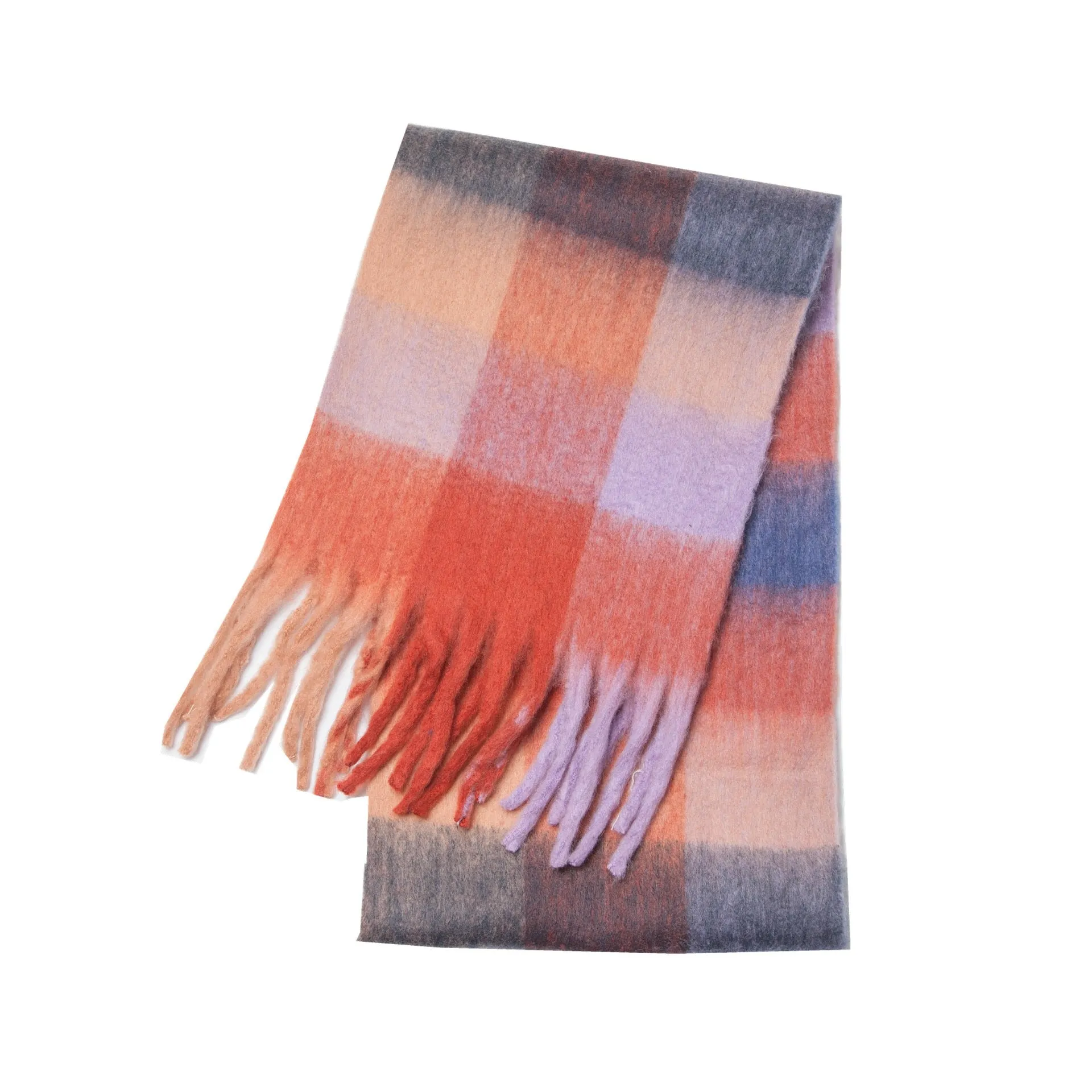 Wholesale Price Luxury Cashmere Blended Bright Colorful Women Blanket Scarf Winter
