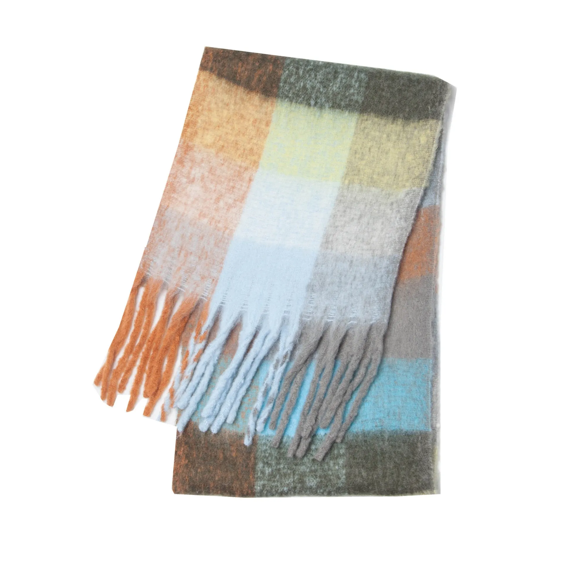 Wholesale Price Luxury Cashmere Blended Bright Colorful Women Blanket Scarf Winter