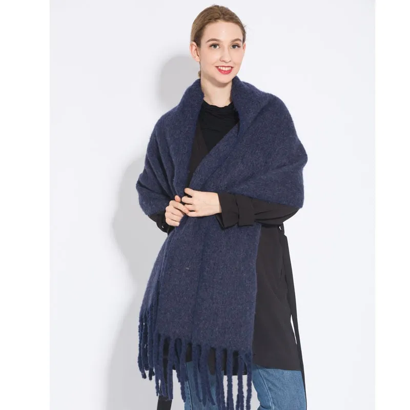 Wholesale Price Luxury Cashmere Blended Bright Colorful Women Blanket Scarf Winter