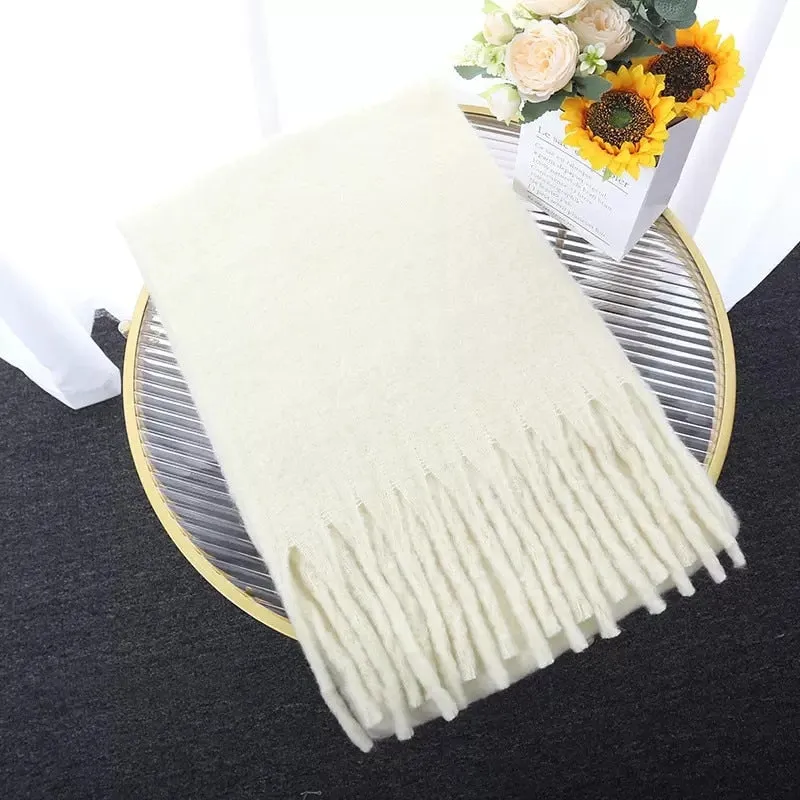 Wholesale Price Luxury Cashmere Blended Bright Colorful Women Blanket Scarf Winter