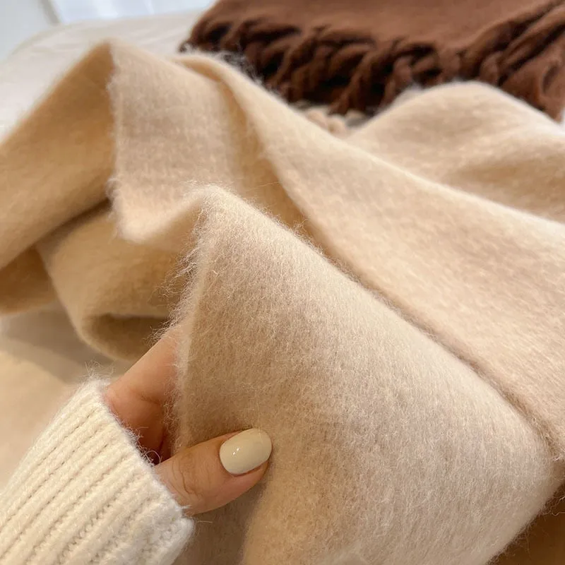 Wholesale Price Luxury Cashmere Blended Bright Colorful Women Blanket Scarf Winter