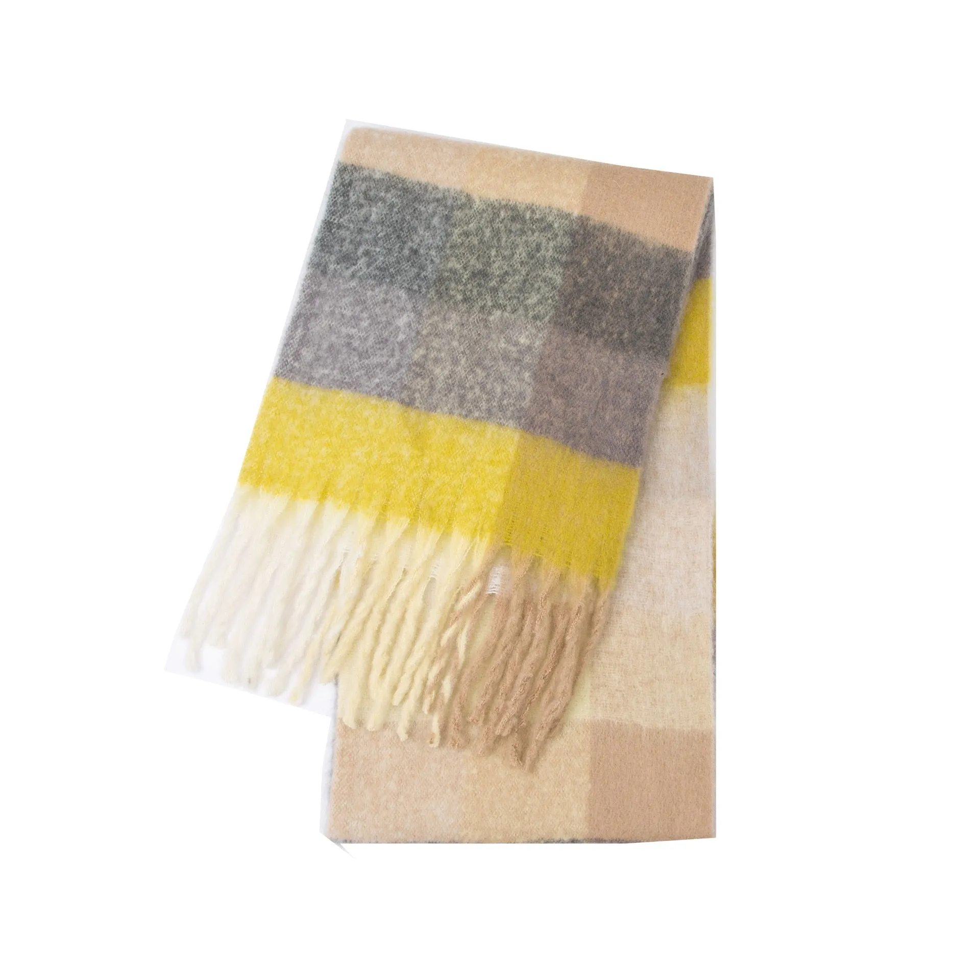 Wholesale Price Luxury Cashmere Blended Bright Colorful Women Blanket Scarf Winter