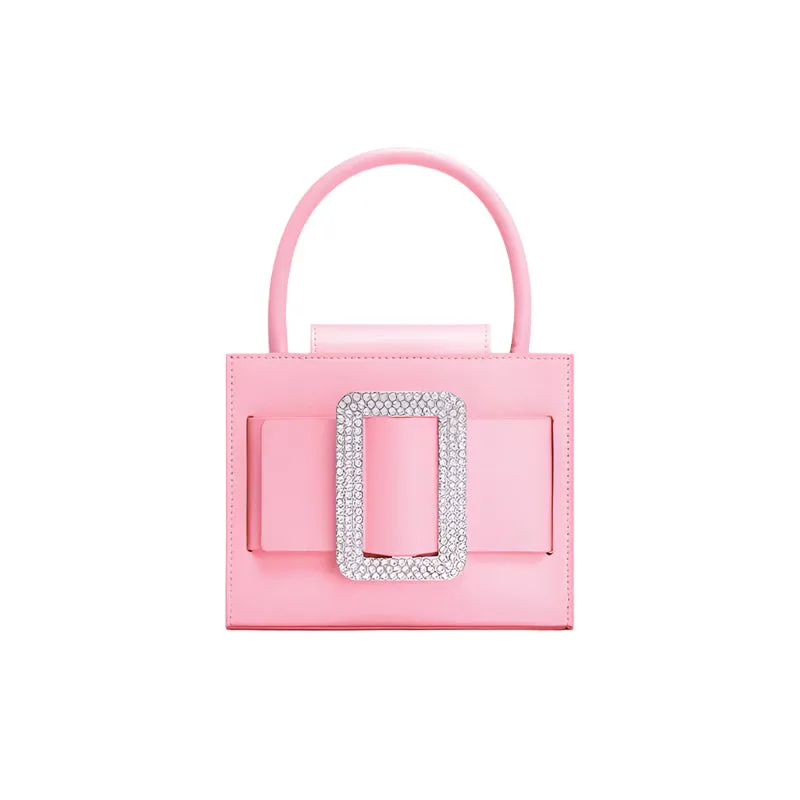Women's Cowhide Leather Handbag With Magnetic Buckle