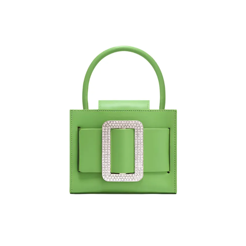 Women's Cowhide Leather Handbag With Magnetic Buckle
